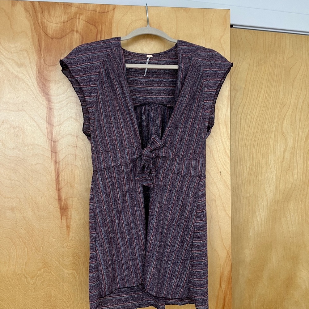 Free people front tie knit top